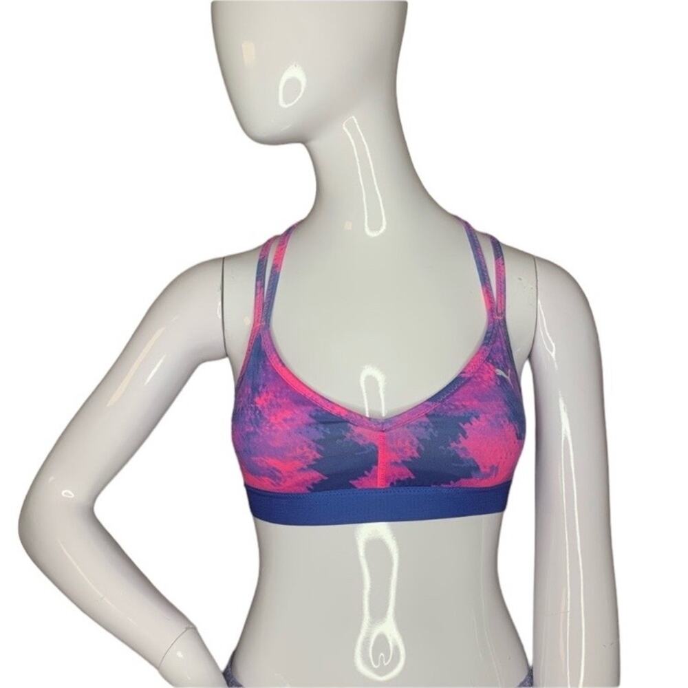 Puma Yogini Strappy Sport Bra Dry Cell Size SX Pink and Blue